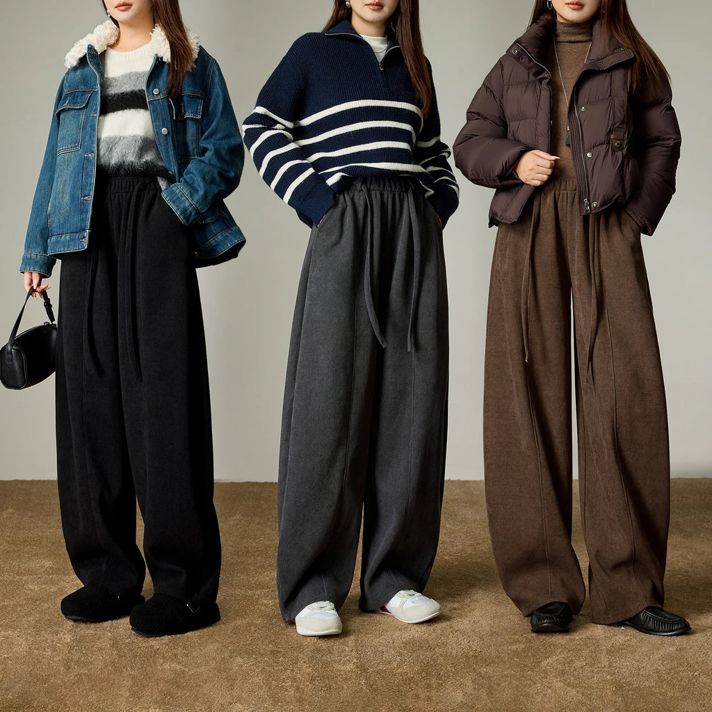 Pantalon Femme Oversize – Taille Élastique, Coupe Banana Fendue, Style Relax & Confort Absolu