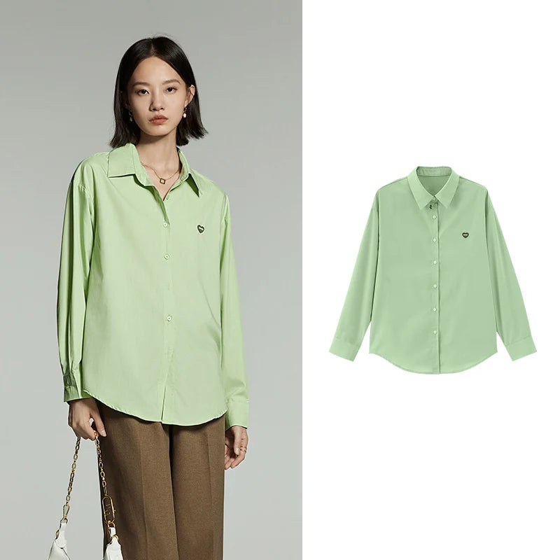 Chemise femme manches longues col chemise style casual office