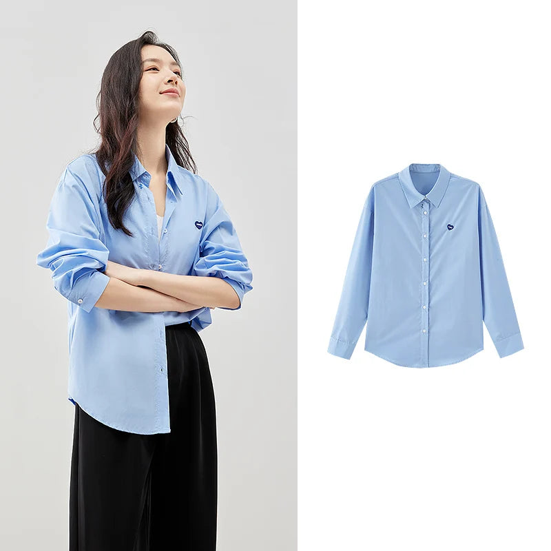 Chemise femme manches longues col chemise style casual office