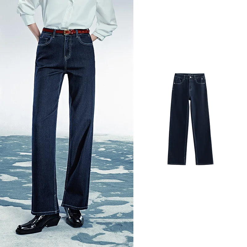 Jean femme taille basse coupe slim haute élasticité