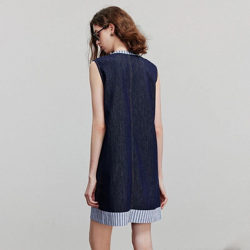 Women's short-sleeved summer dress, casual chic vacation style