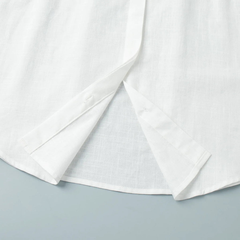 Robe chemise courte femme à revers et laçage, style vacances