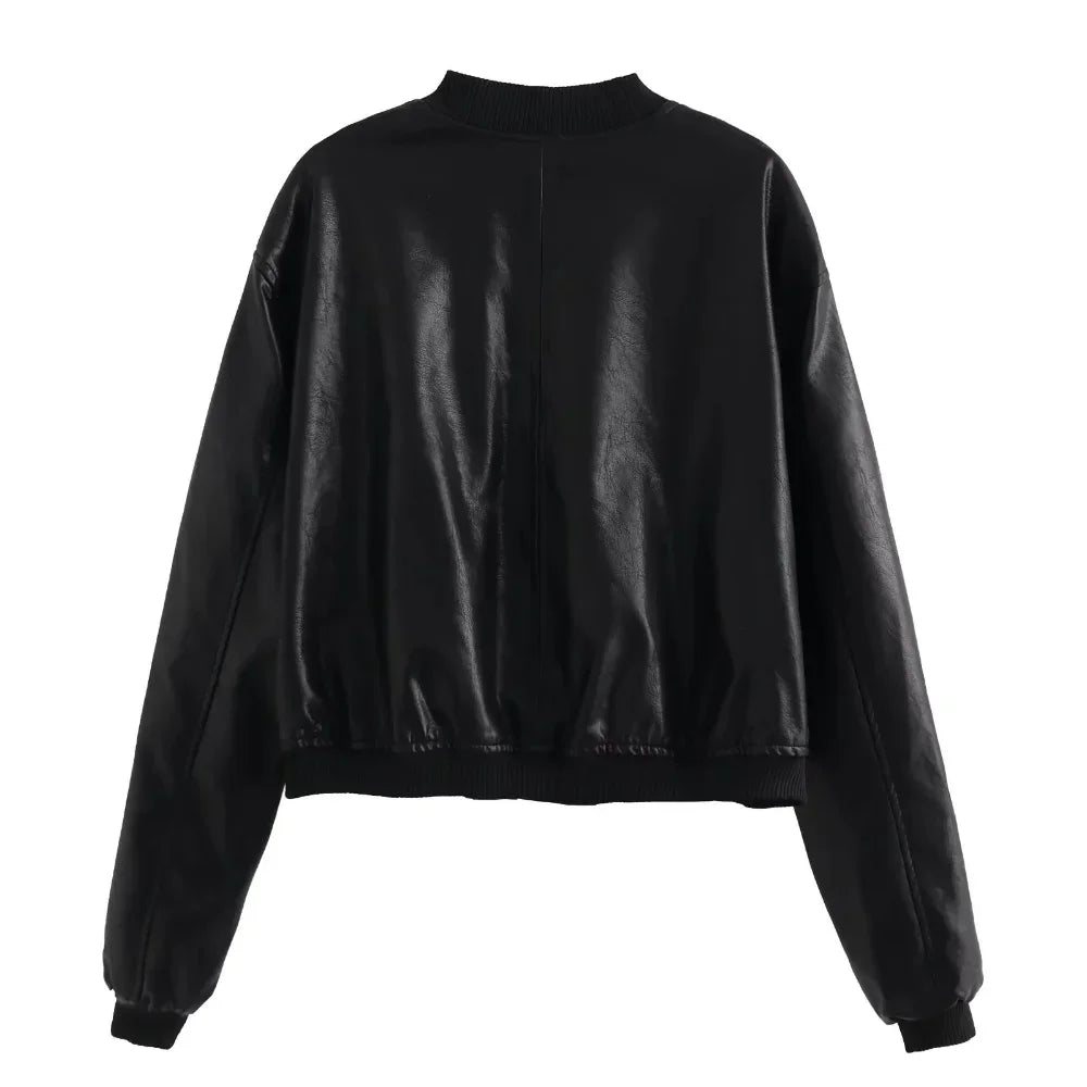Elegant Long-Sleeved Bomber Jacket