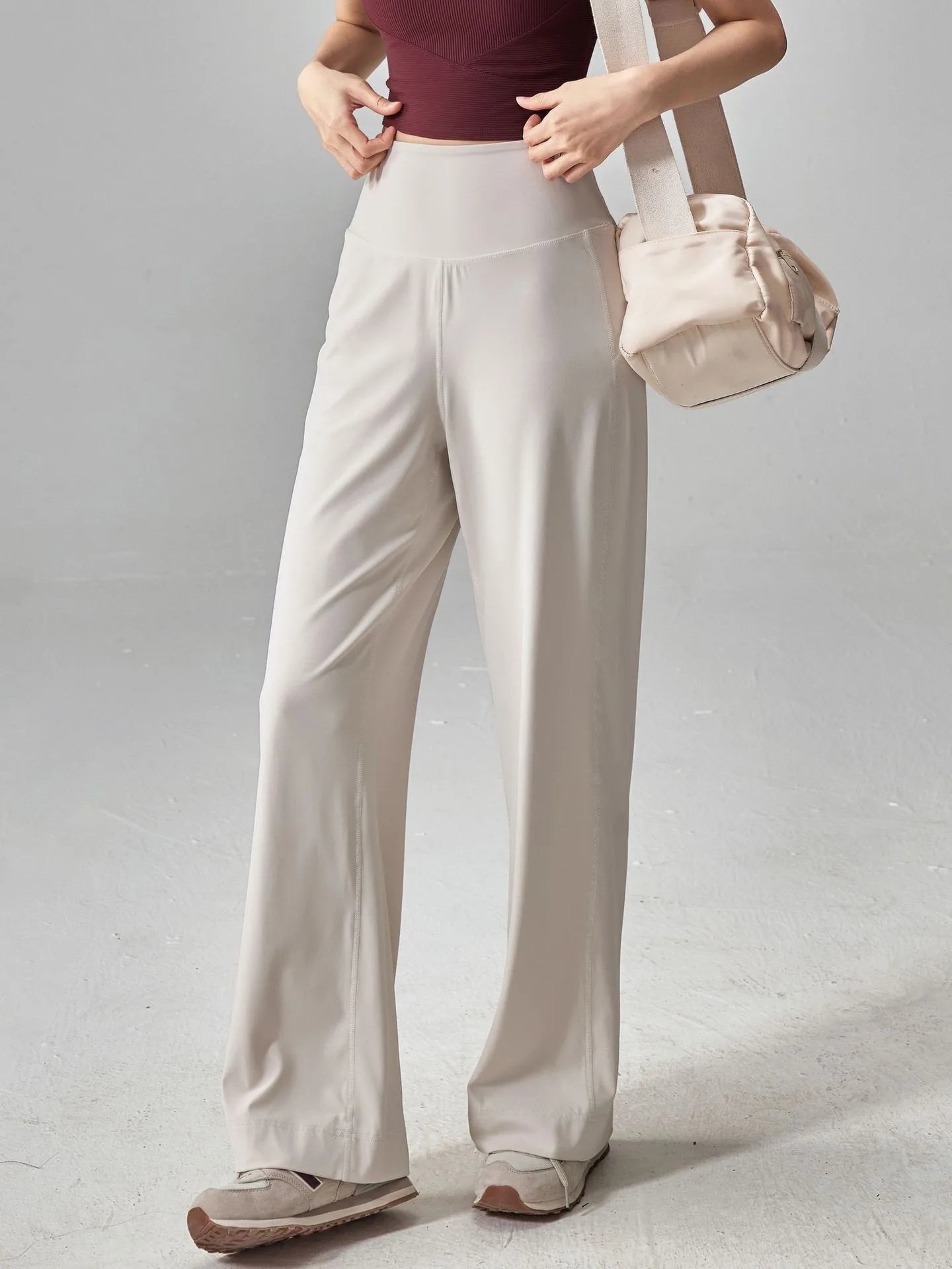 Pantalon de yoga femme taille haute extensible avec poches