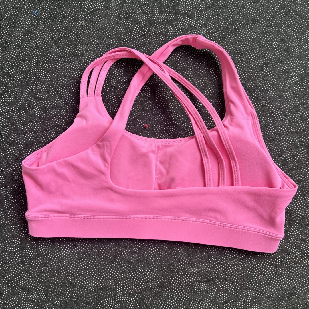 Brassière de sport croisée dos nageur, maintien fort, coques amovibles