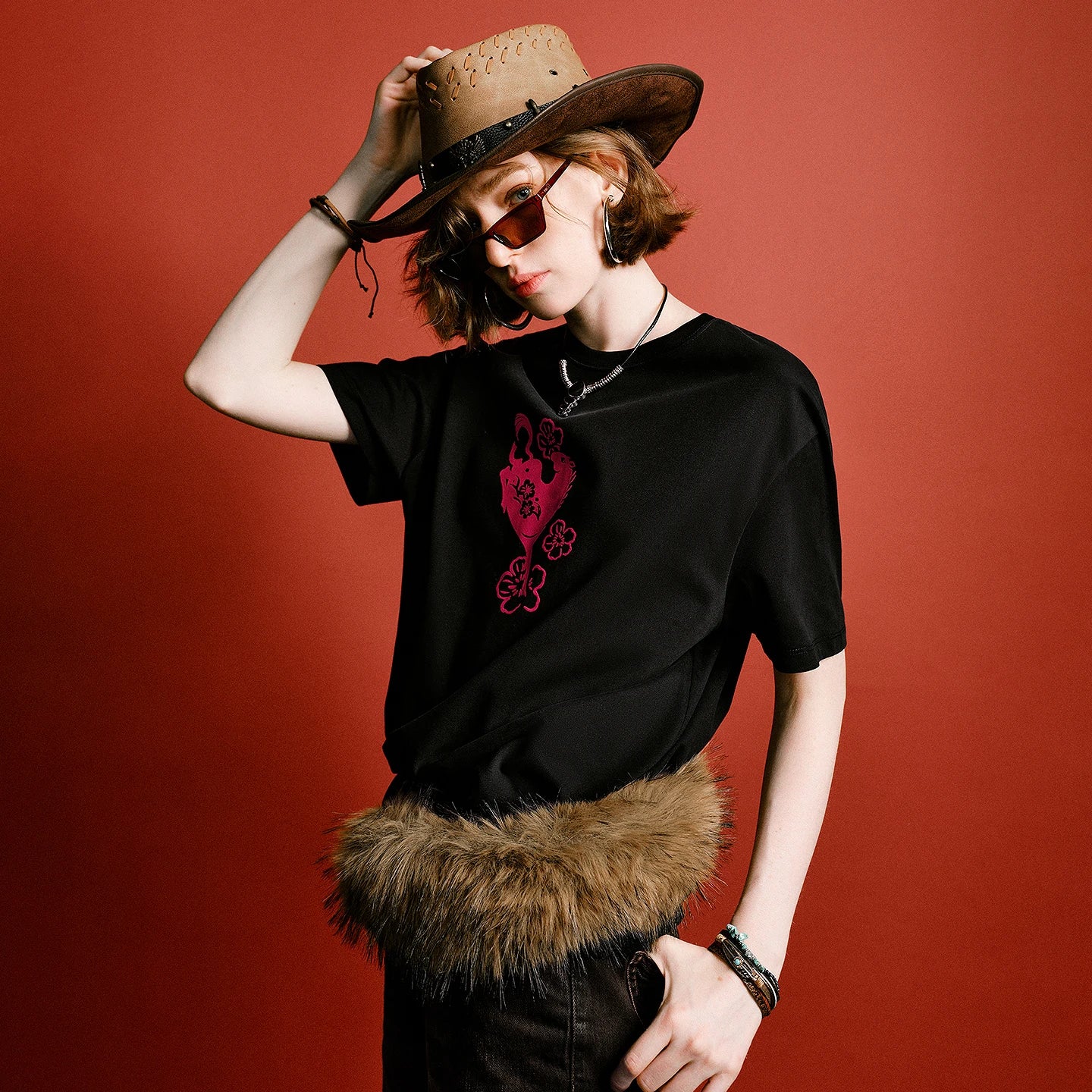 T-shirt Femme Coton Épais Haut de Gamme – Motif Cheval Élégant