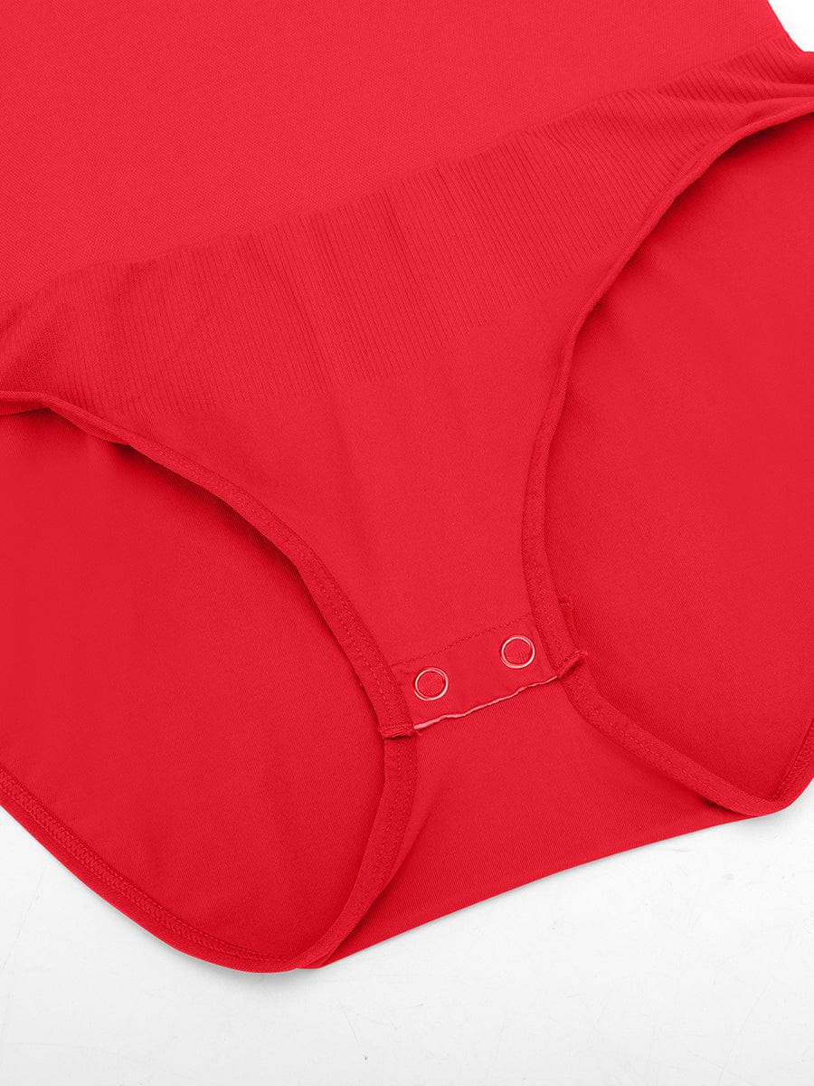 Wholesale Seamless Crew Neck Long Sleeve Tummy Control Snap Crotch Briefs Bodysuit