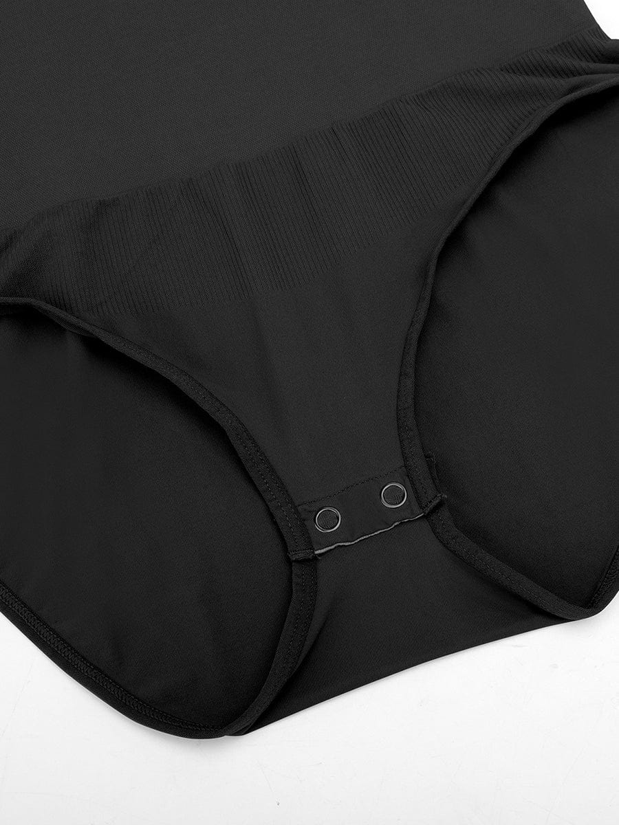 Wholesale Seamless Crew Neck Long Sleeve Tummy Control Snap Crotch Briefs Bodysuit