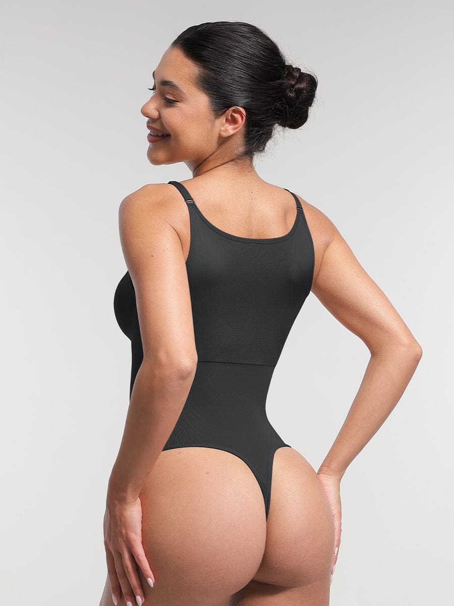 Wholesale Seamless Bra Free Cami Tummy Control Thong Bodysuit with Removable Pads