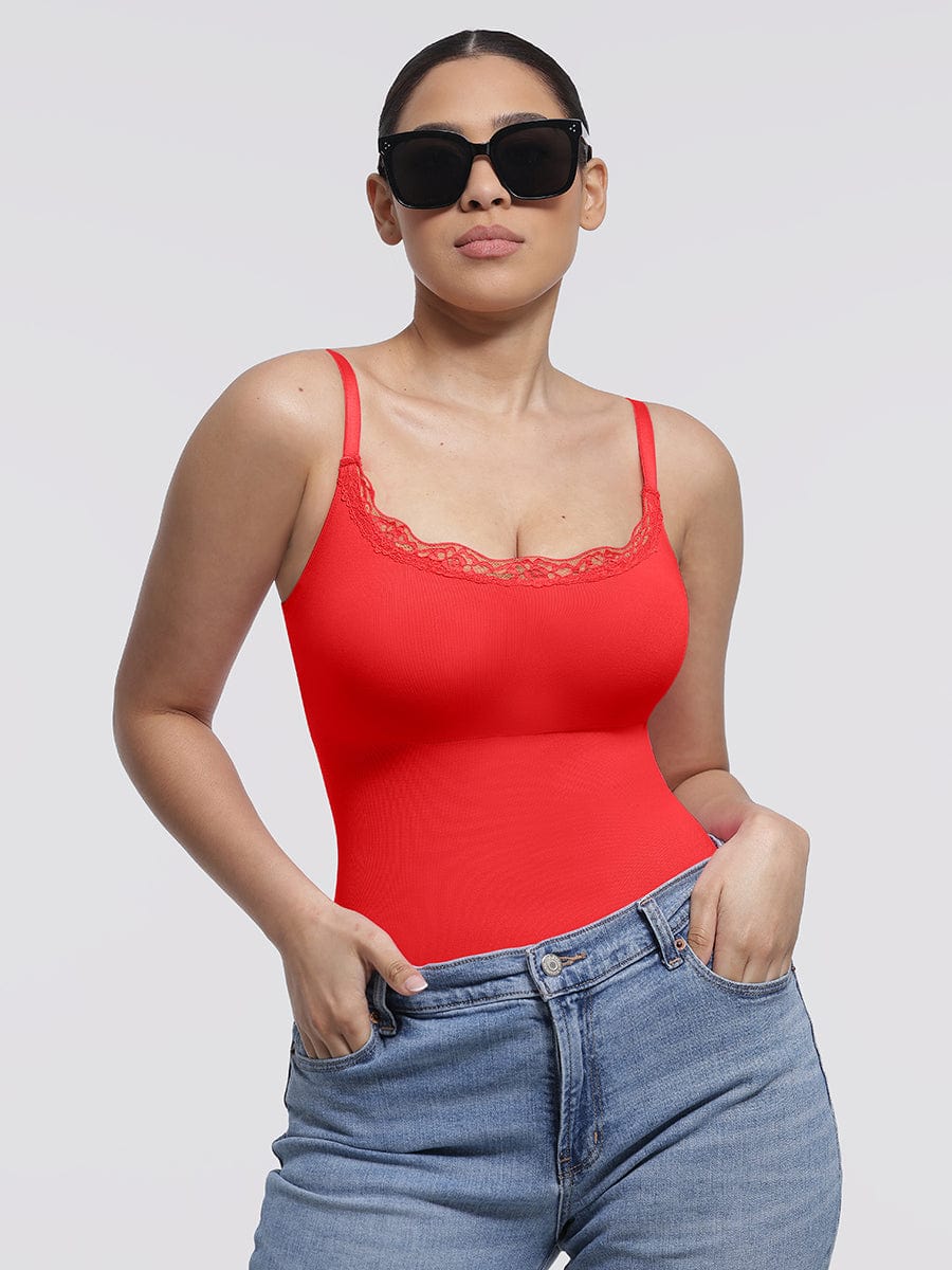Wholesale Seamless lace Cami Waist Abdomen Shaping Thong Bodysuit