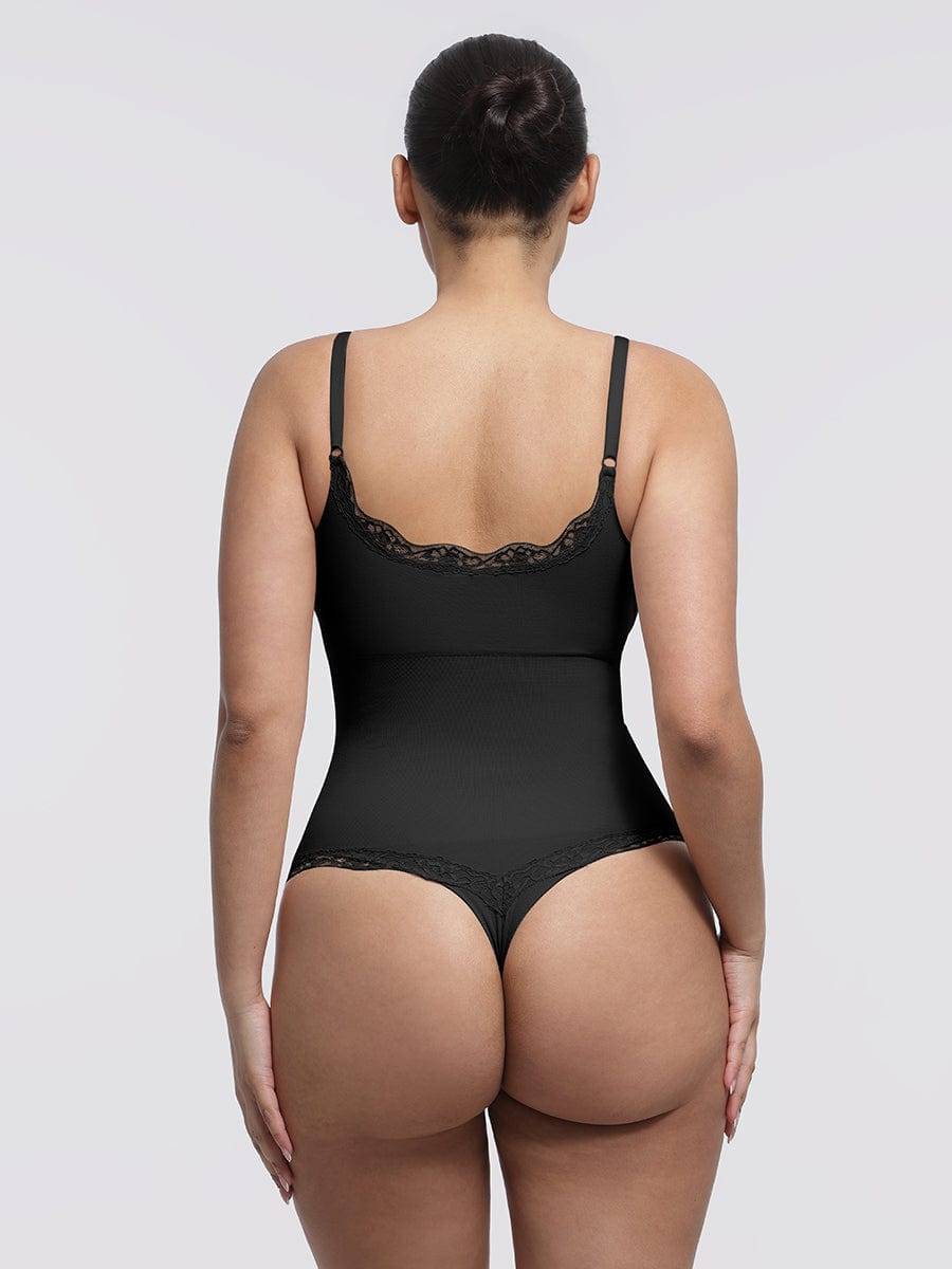Wholesale Seamless lace Cami Waist Abdomen Shaping Thong Bodysuit