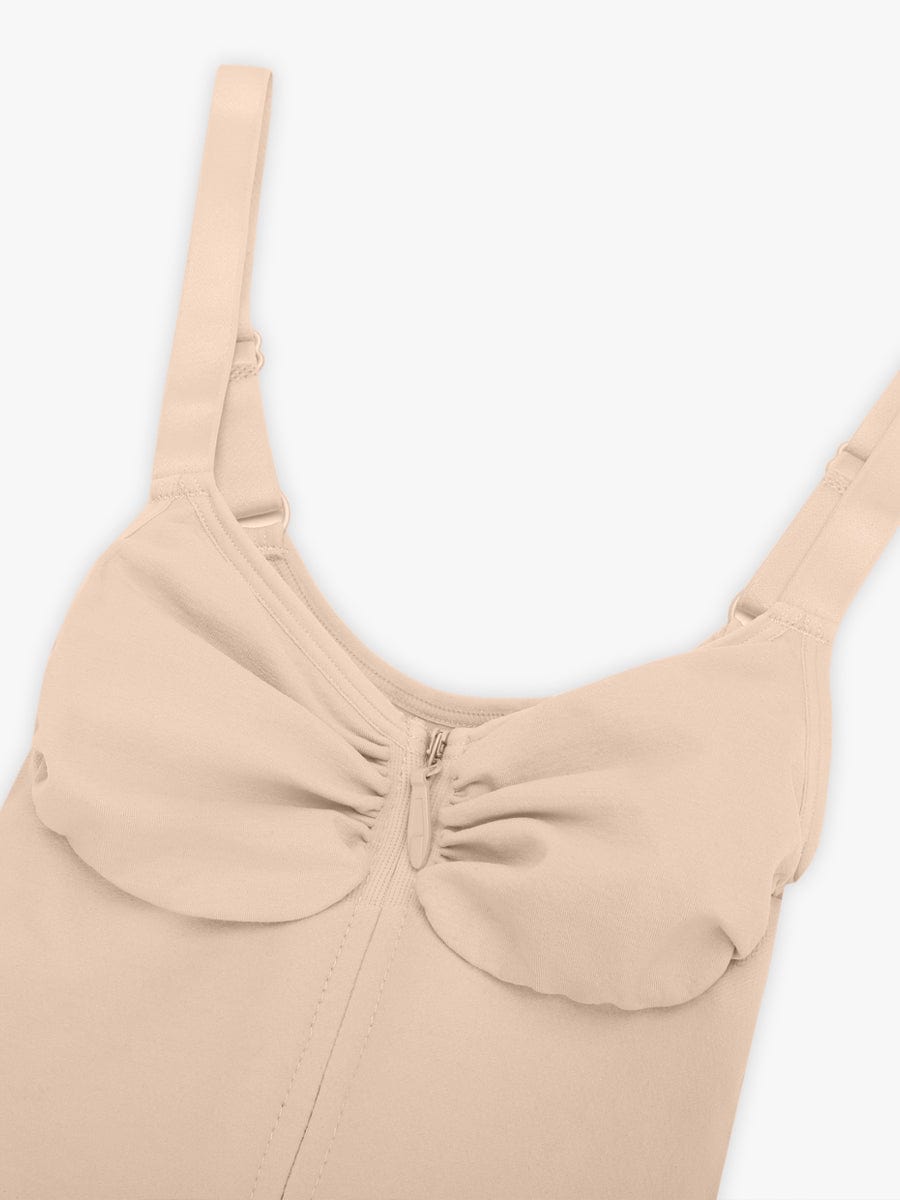 Wholesale Seamless Plunge Chest Support Bodysuit with Clips Inside