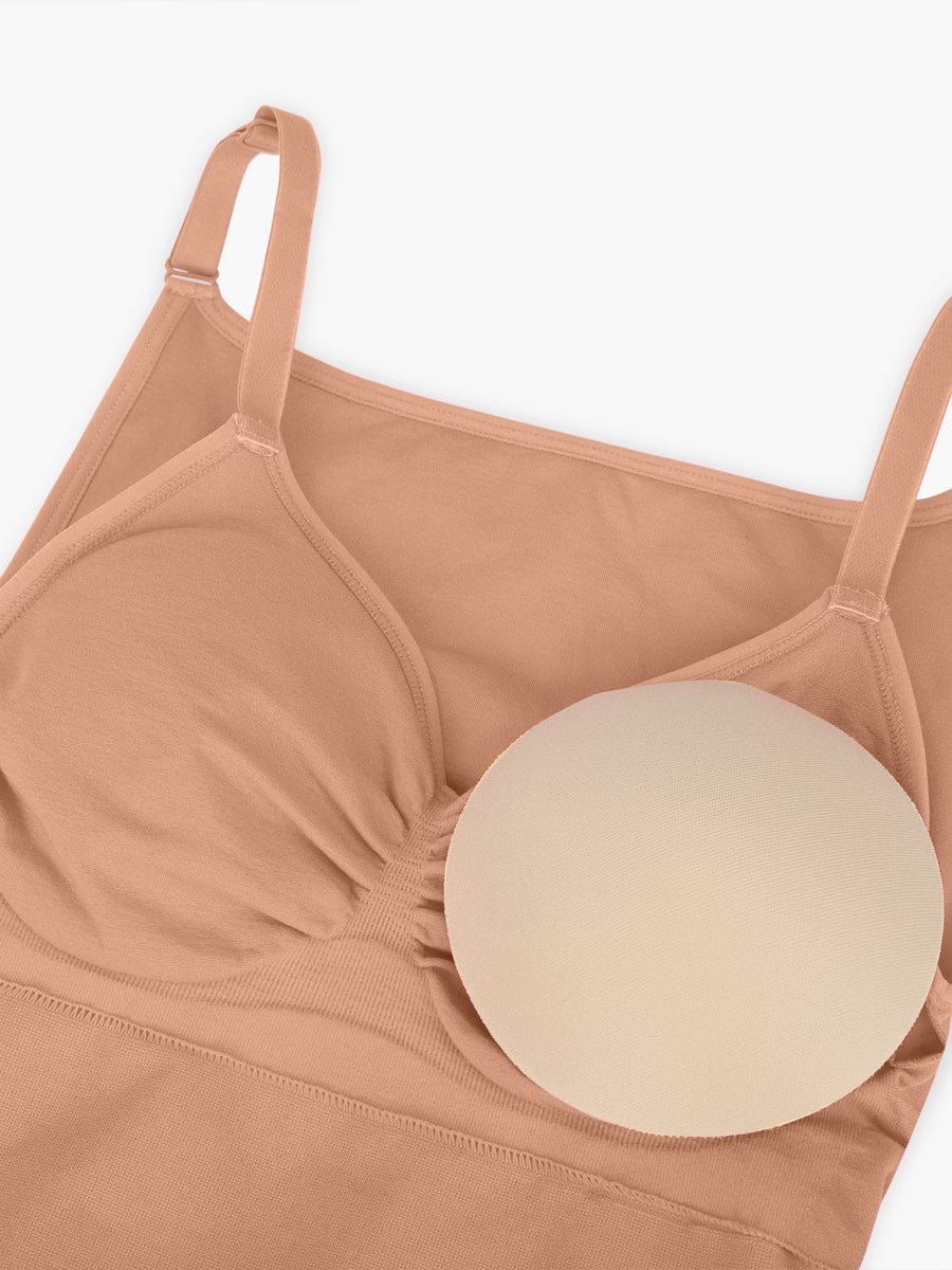 Wholesale Seamless Bra Free Cami Tummy Control Thong Bodysuit with Removable Pads