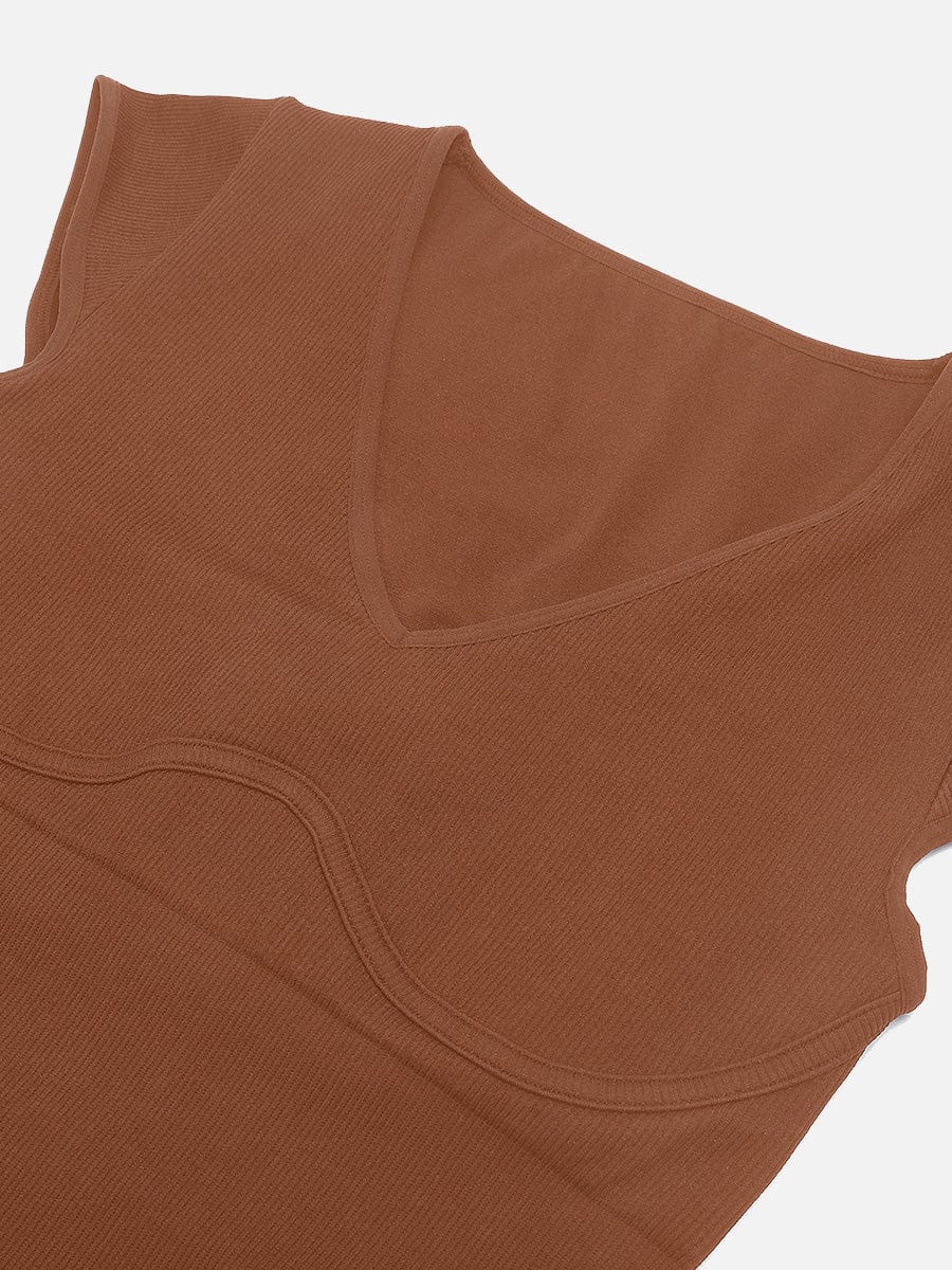 Wholesale Seamless Deep V Waist and Abdomen Shaping Thong Bodysuit