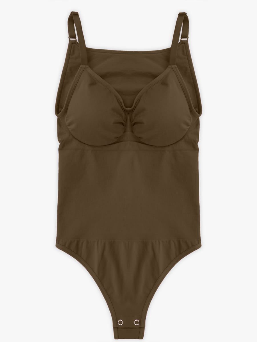 Wholesale Seamless Bra Free Cami Tummy Control Thong Bodysuit with Removable Pads