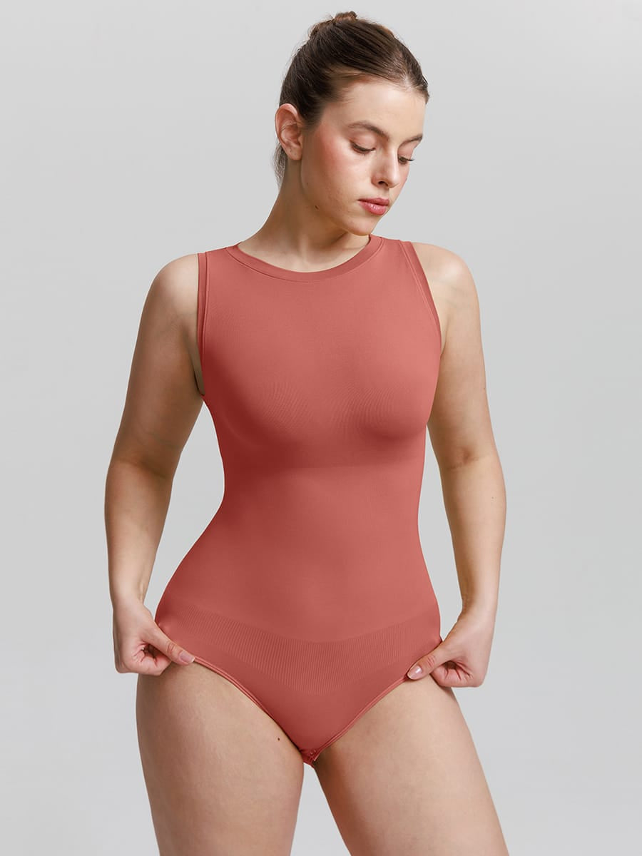 Wholesale Seamless Shapewear Bodysuit Buttery Soft Tummy Control Crew Neck
