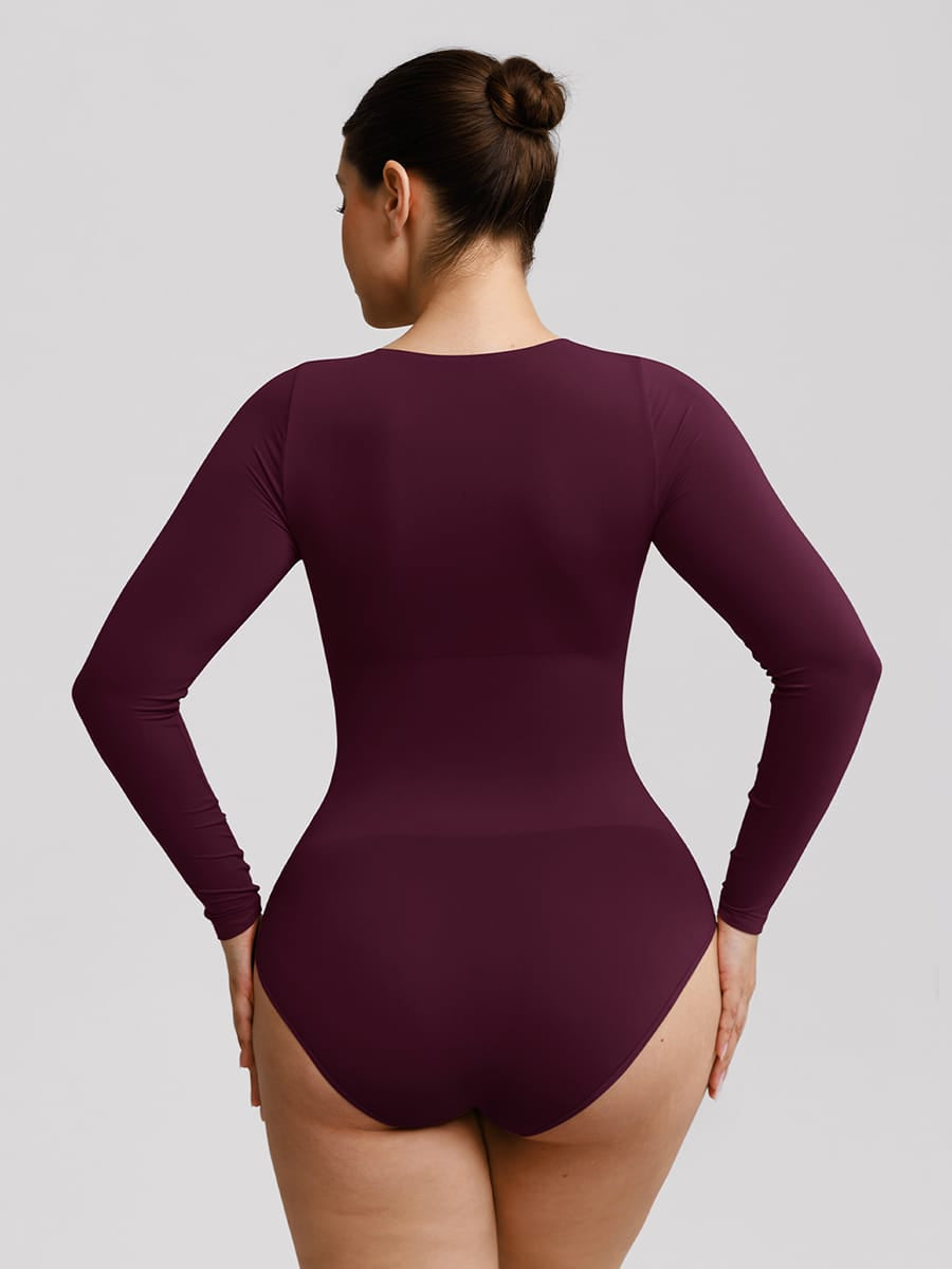 Wholesale Seamless Scoop Neck Tummy Control Shaping Briefs Bodysuit SPU