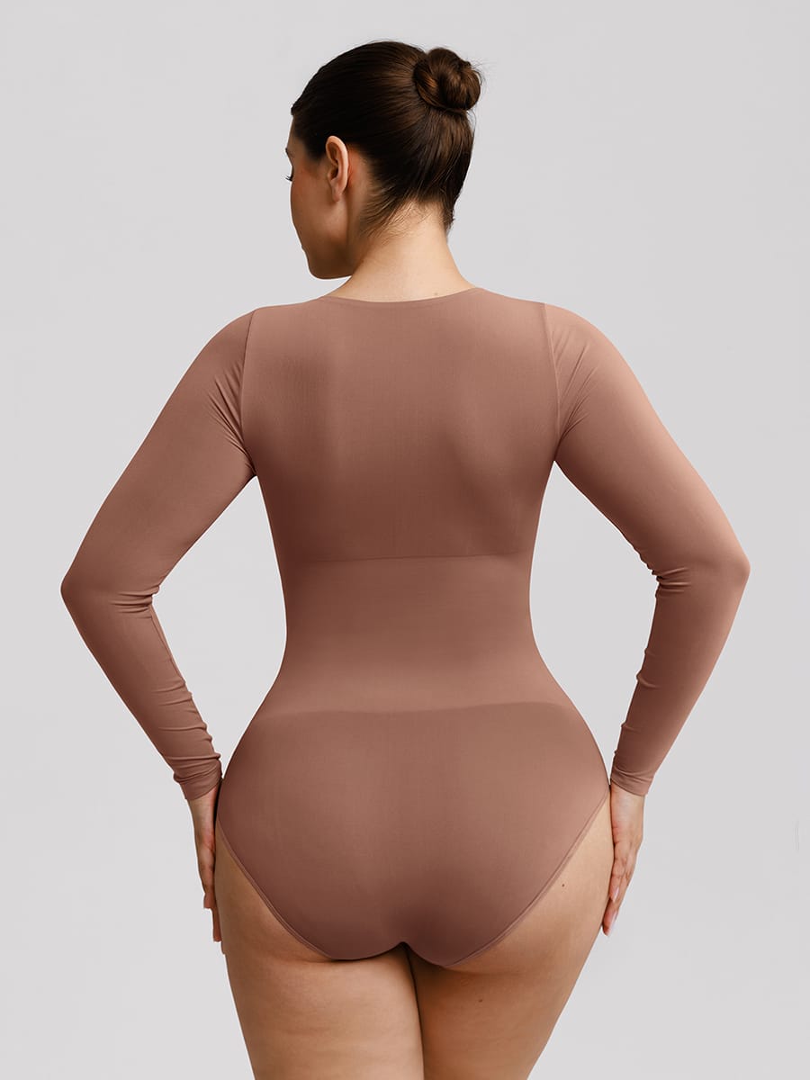 Wholesale Seamless Scoop Neck Tummy Control Shaping Briefs Bodysuit SPU