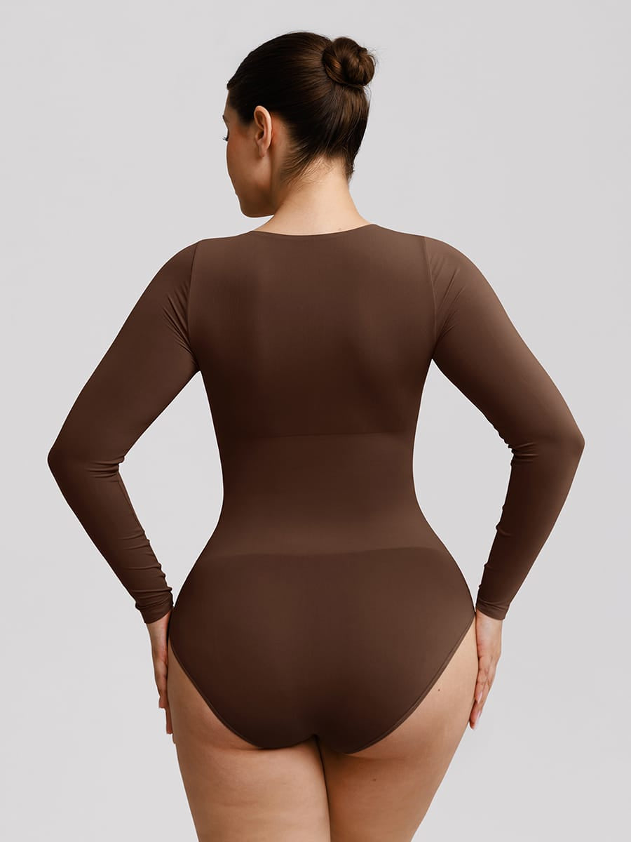 Wholesale Seamless Scoop Neck Tummy Control Shaping Briefs Bodysuit SPU