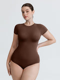 Wholesale Seamless Short Sleeve Waist and abdomen Shaping Hip briefs Bodysuit SPU