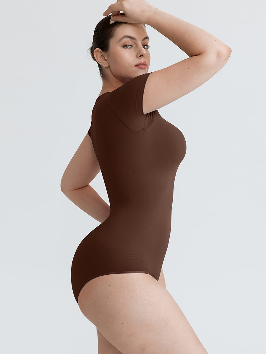 Wholesale Seamless Short Sleeve Waist and abdomen Shaping Hip briefs Bodysuit SPU