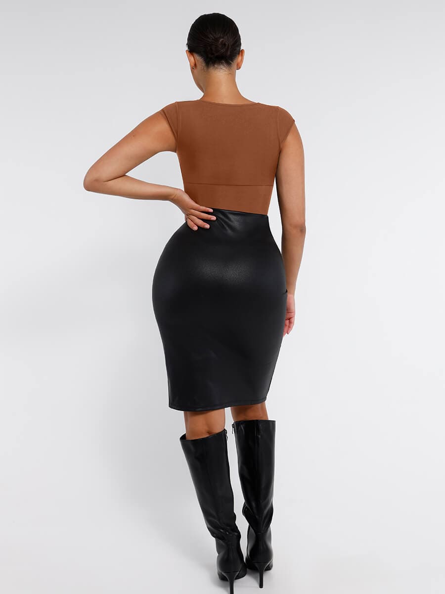 Wholesale Seamless Deep V Waist and Abdomen Shaping Thong Bodysuit