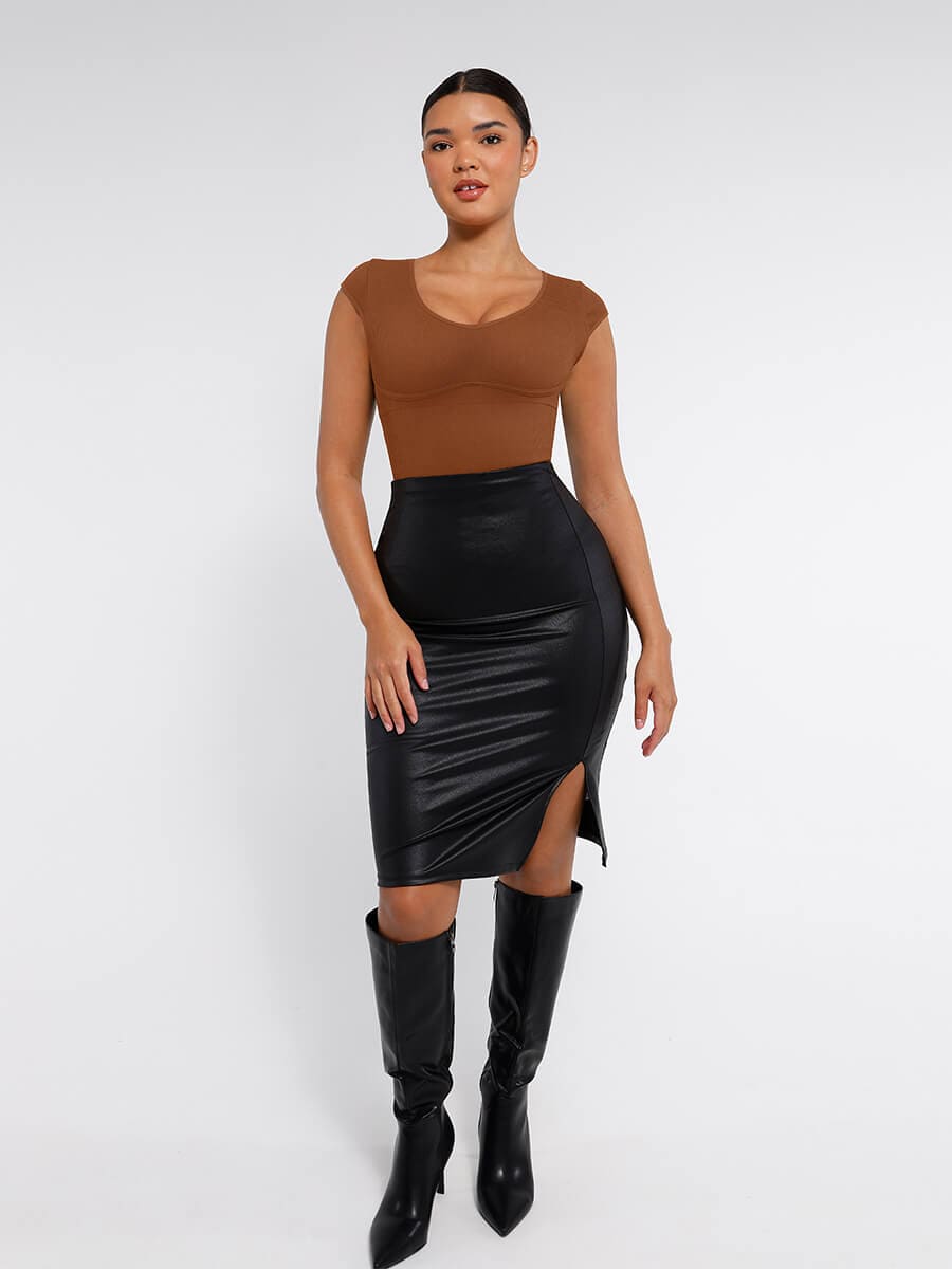 Wholesale Seamless Deep V Waist and Abdomen Shaping Thong Bodysuit