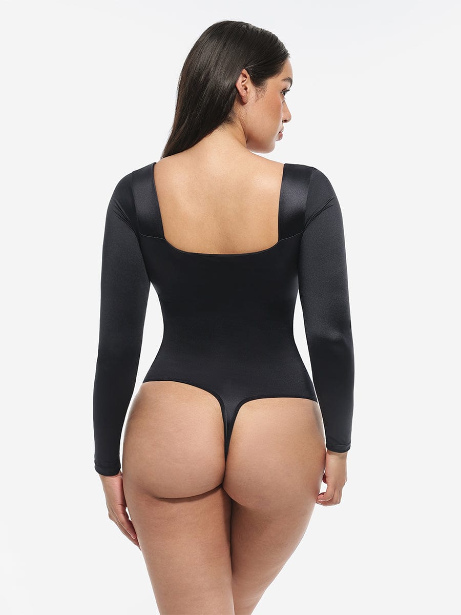 Wholesale Retro Square Neck Built in corset Tummy Control Bodysuit With removable coasters