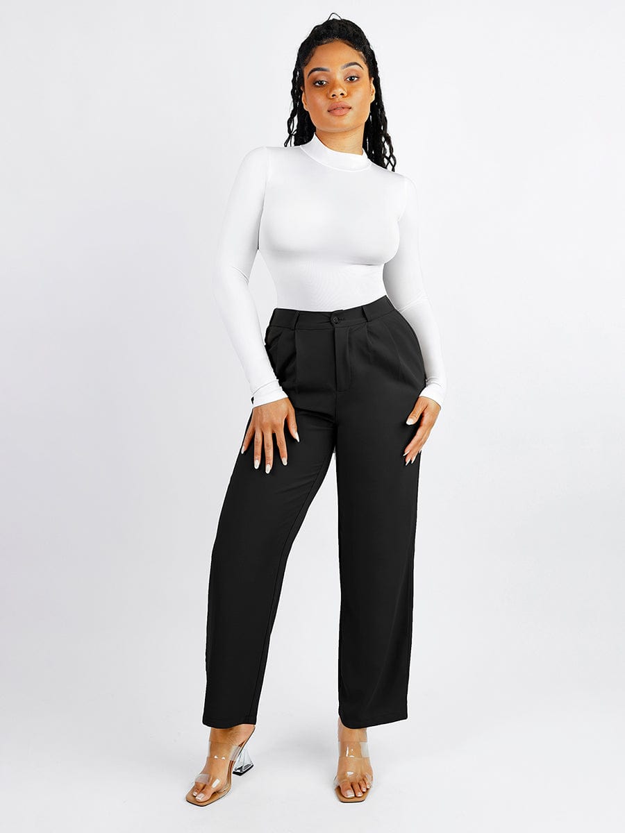 Wholesale 🌿Seamless Eco-friendly Turtle Neck Long Sleeve Thong Bodysuit